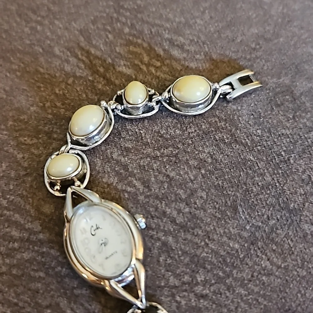 CACHE Pearl Link Bracelet Watch